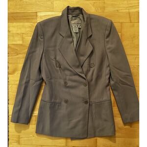 VTG Eddie Bauer Wool Double Breasted Blazer Jacket Grey 4